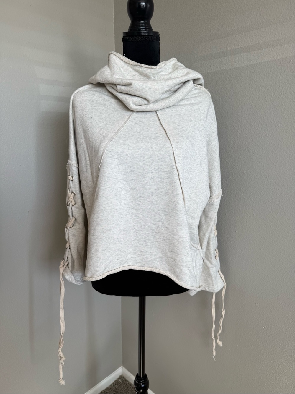 POL Light Gray Cozy Pullover Hoodie with Cowl Neck